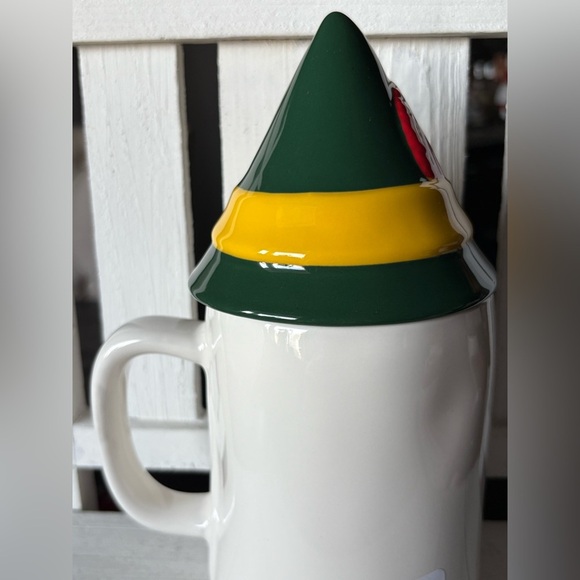 Rae Dunn Festive Papa Elf Mug with Green and Yellow Hat - Picture 3 of 3